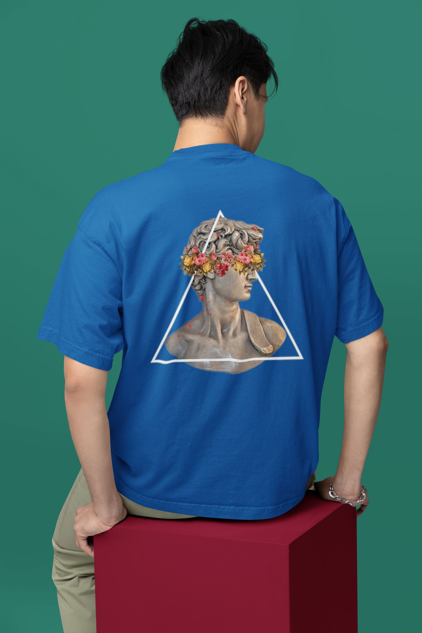 Classical Sculpture Floral Graphic Triangle Tee