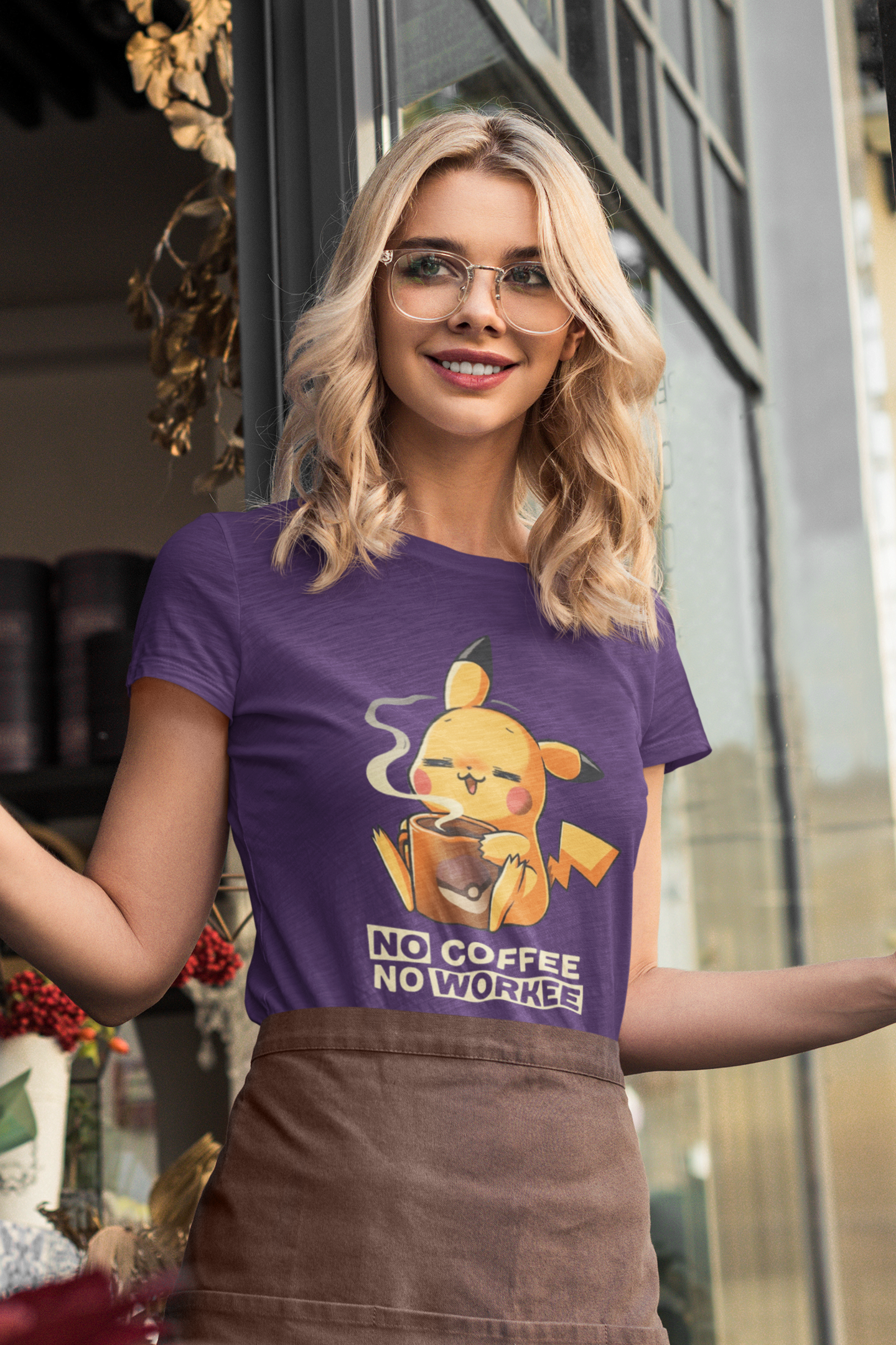 No Coffee No Workee Pika Cotton Tee