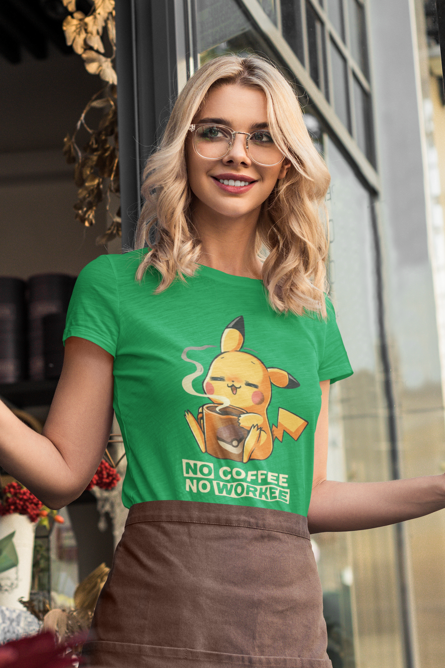 No Coffee No Workee Pika Cotton Tee